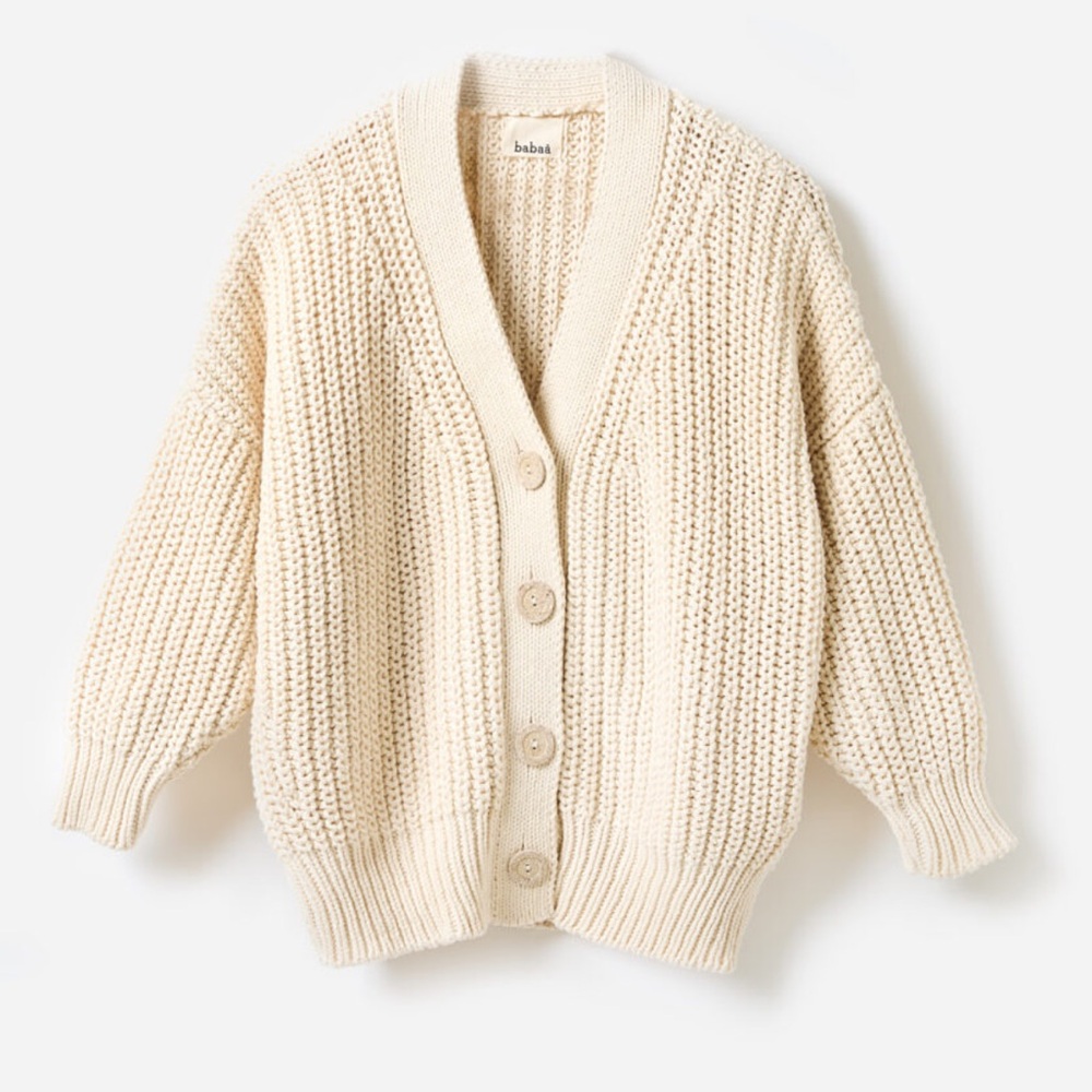 Babaa Wool Cardigan no19 in natural NWOT